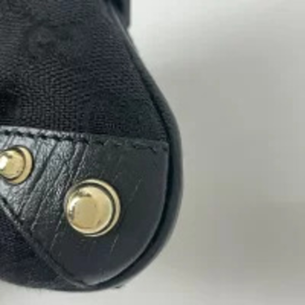 Gucci Horsebit Chain Handbag Sherry Web Shoulder Bag GG Canvas Black - Picture 4 of 5